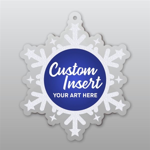Starry Snowflake Holiday Ornament with your Custom Artwork