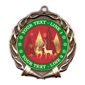 Custom Text Holiday Reindeer JAM Insert Medal