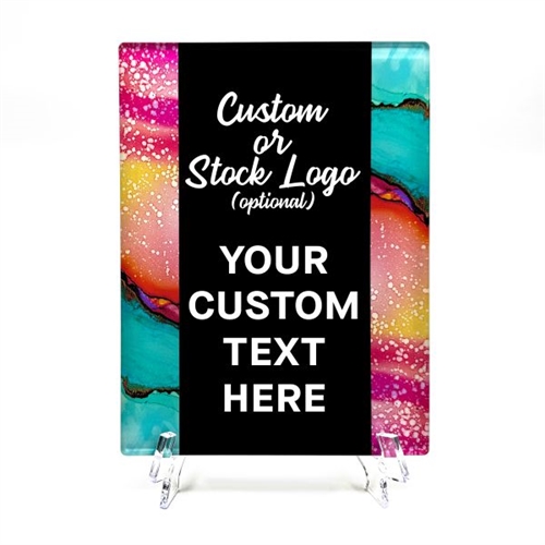 Alcohol Ink or Liquid Marble Themed Acrylic Plaque