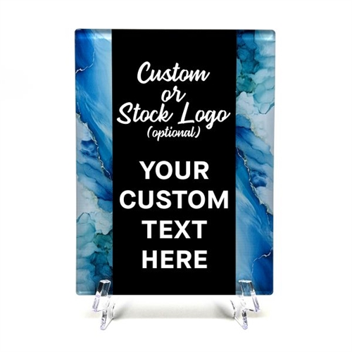 Blue Marble Themed Acrylic Plaque