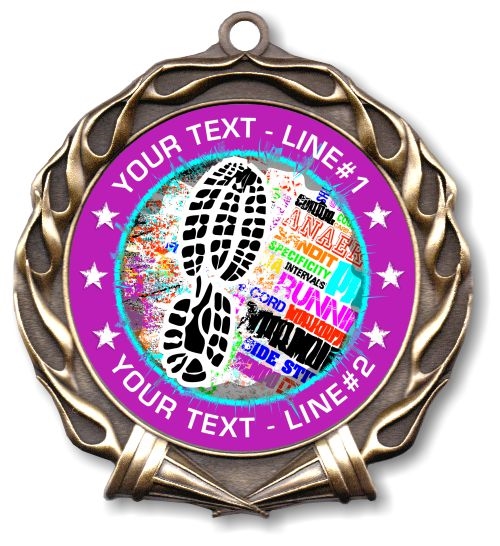 Running/Walking Medal Personalised With Logo/Name Ribbon 