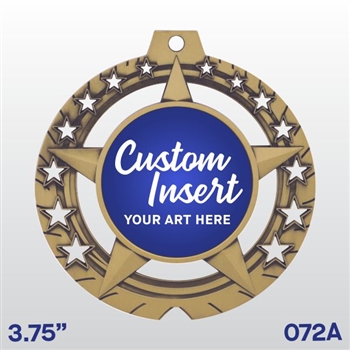 Custom Full Color Insert Medal | Custom Printed Medal | Available in an antique gold, silver, or copper tone finish.