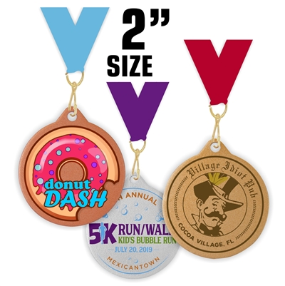 Birthday / Prizes Personalised logo CHOICE of Ribbon Karate Medals