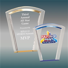 Custom Fan Acrylic Award with Laser Engraving or Full-Color Printing