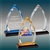 Oval Impress Acrylic Award with Blue Reflective Base â€“ Custom Engraved Corporate Trophy