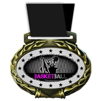 Basketball Medal in Jam Oval Insert | Basketball Award Medal