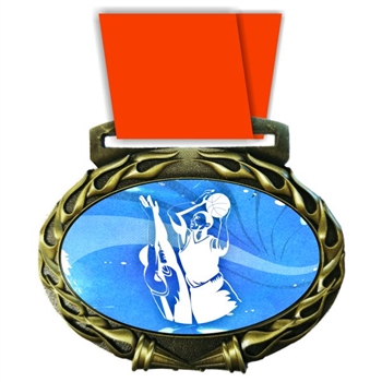 Basketball Medal in Jam Oval Insert | Basketball Award Medal