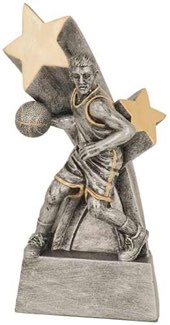 Male Basketball Sculpted Resin Trophy