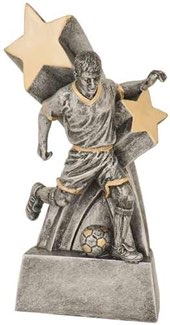 Male Soccer Sculpted Resin Trophy