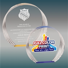 Round Acrylic Award with Custom Laser Engraving and Full-Color Printing