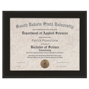 Wood Black slide in certificate holder
