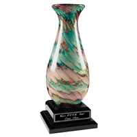 swirl art glass vase award