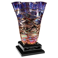Art Glass Vase Award with Base
