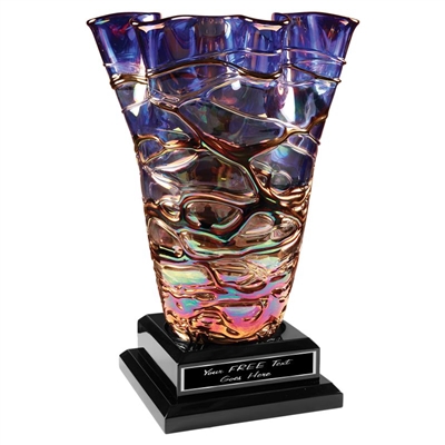 Art Glass Vase Award with Base
